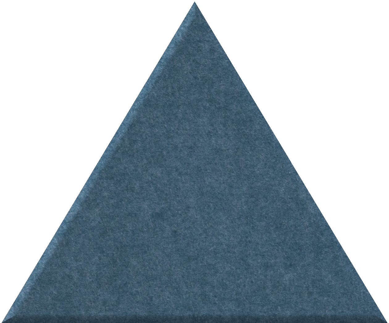 Dark teal triangle tile with textured surface and pointed apex.
