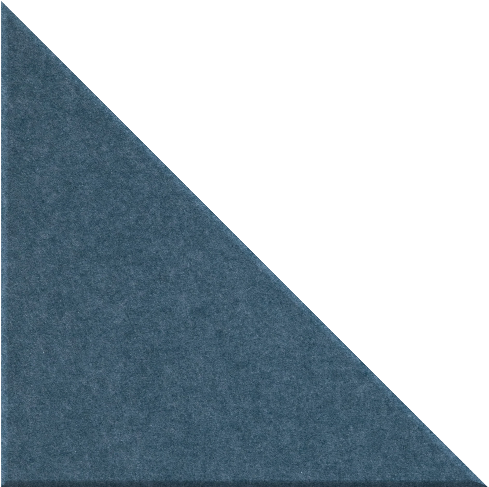 Right-angled triangle tile in muted blue-green with textured surface.