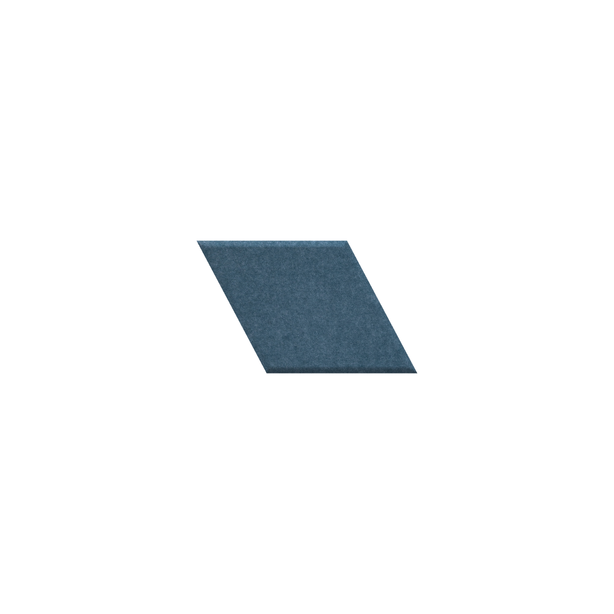 A single textured blue-gray parallelogram tile centered on a solid black background.