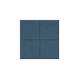 Blue square with a engraved + in a fabric square.