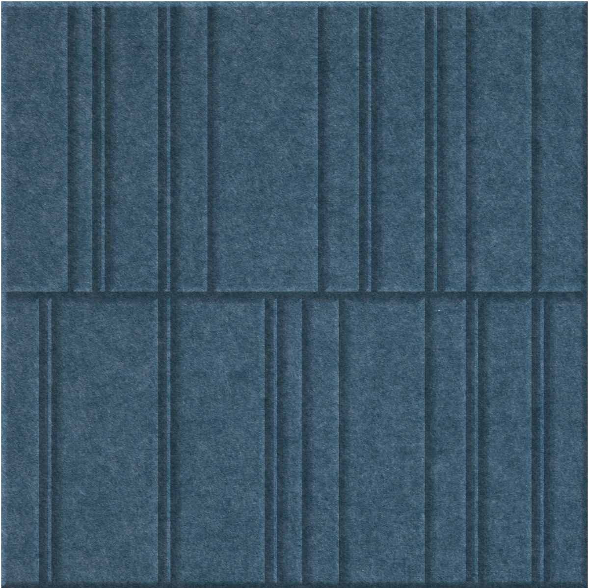 Slate Blue 9mm Engraved Offset felt sample with staggered vertical grooves