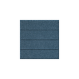 A square textured fabric panel in a muted slate blue color, featuring horizontal stitched pleats, centered on a plain white background.