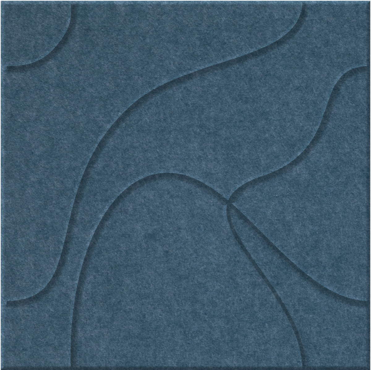 Slate Blue 9mm Engraved Topo felt sample with flowing topographic line grooves