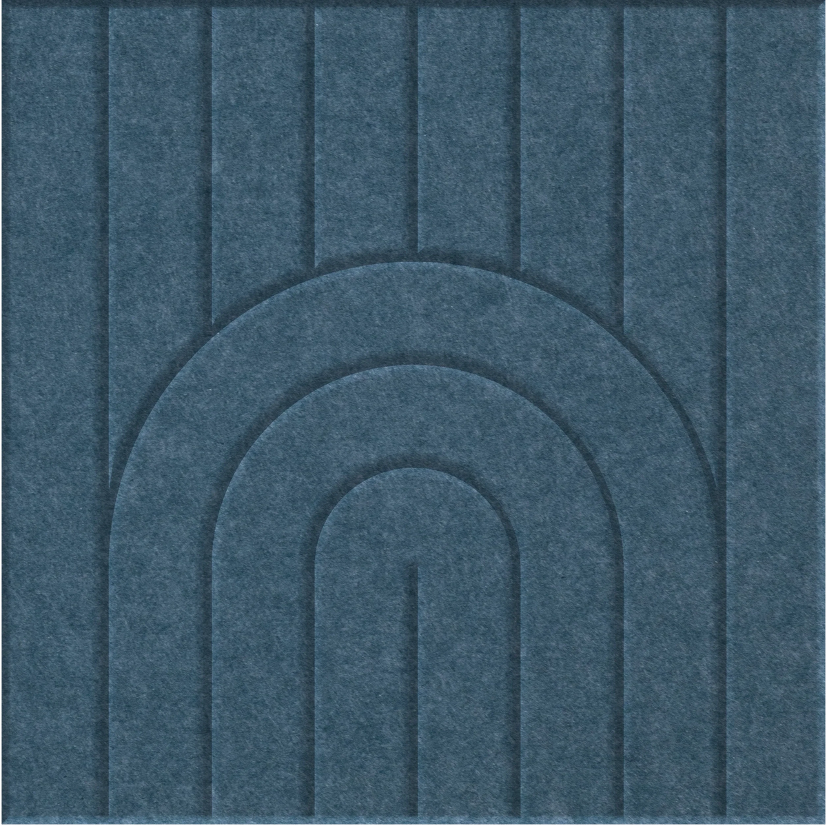Slate Blue 9mm Engraved Zen felt sample with nested arch grooves