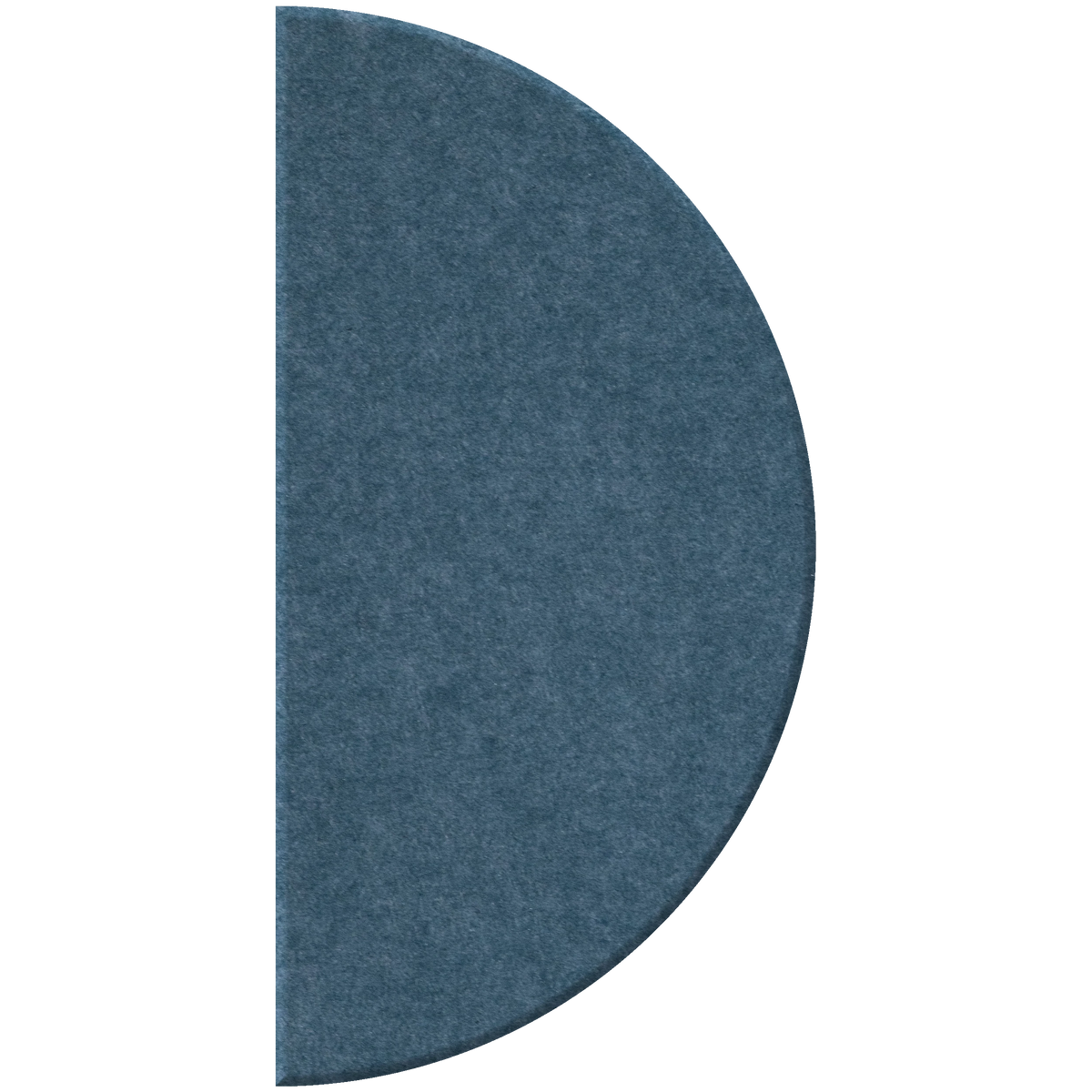 A semi-circular, half-dome shaped rug in a textured slate blue color, shown against a plain white background.