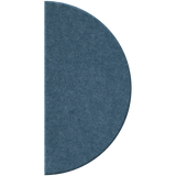 A semi-circular, half-dome shaped rug in a textured slate blue color, shown against a plain white background.