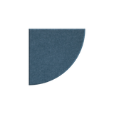 A quarter-circle felt sound absorber in a slate blue color, shown on a plain white background.