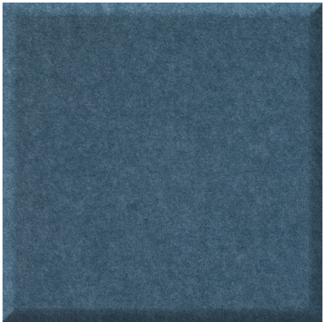 Blue-grey  quarter tile with matte textured surface and beveled edge.