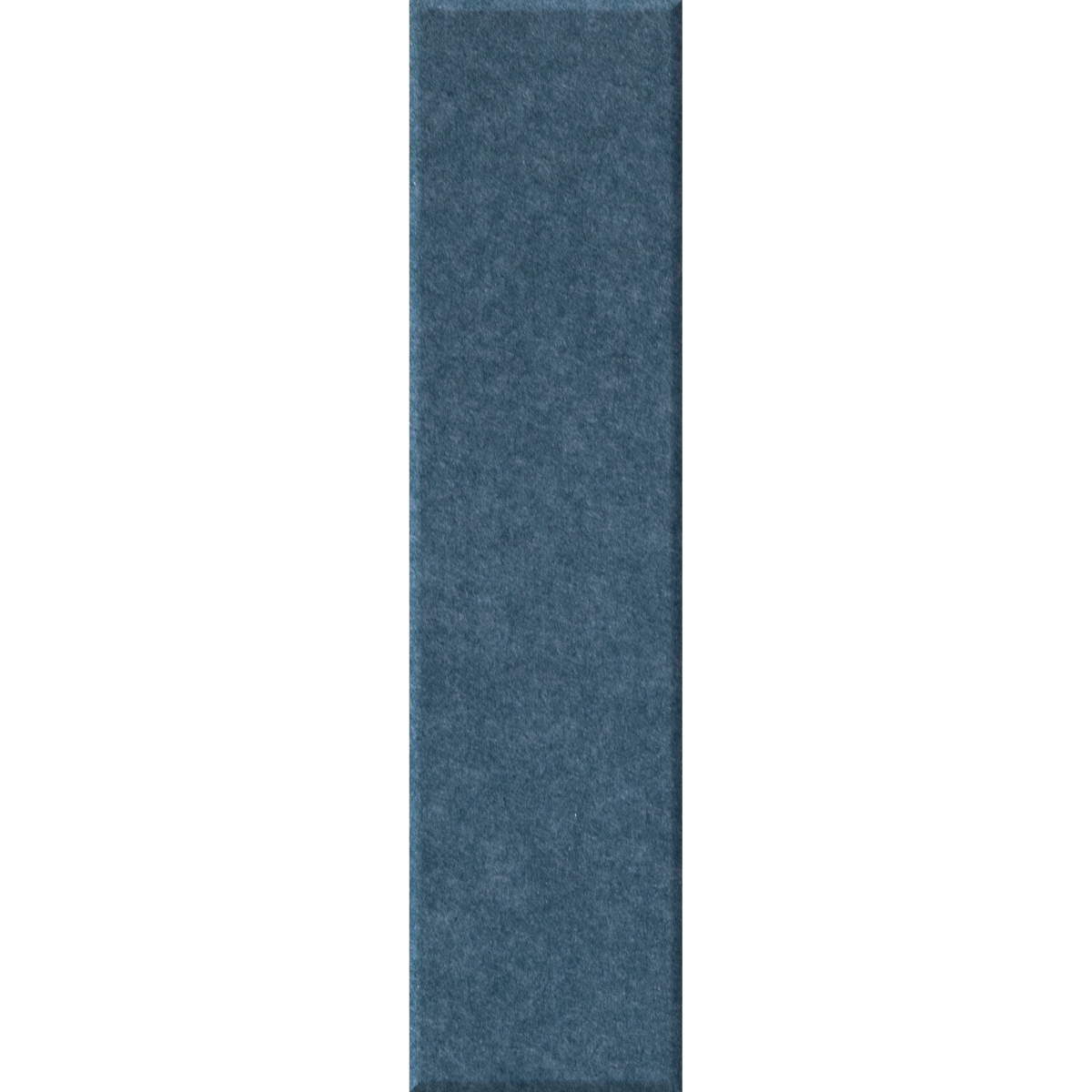A vertical rectangular swatch of textured blue fabric or carpet shown on a plain white background.