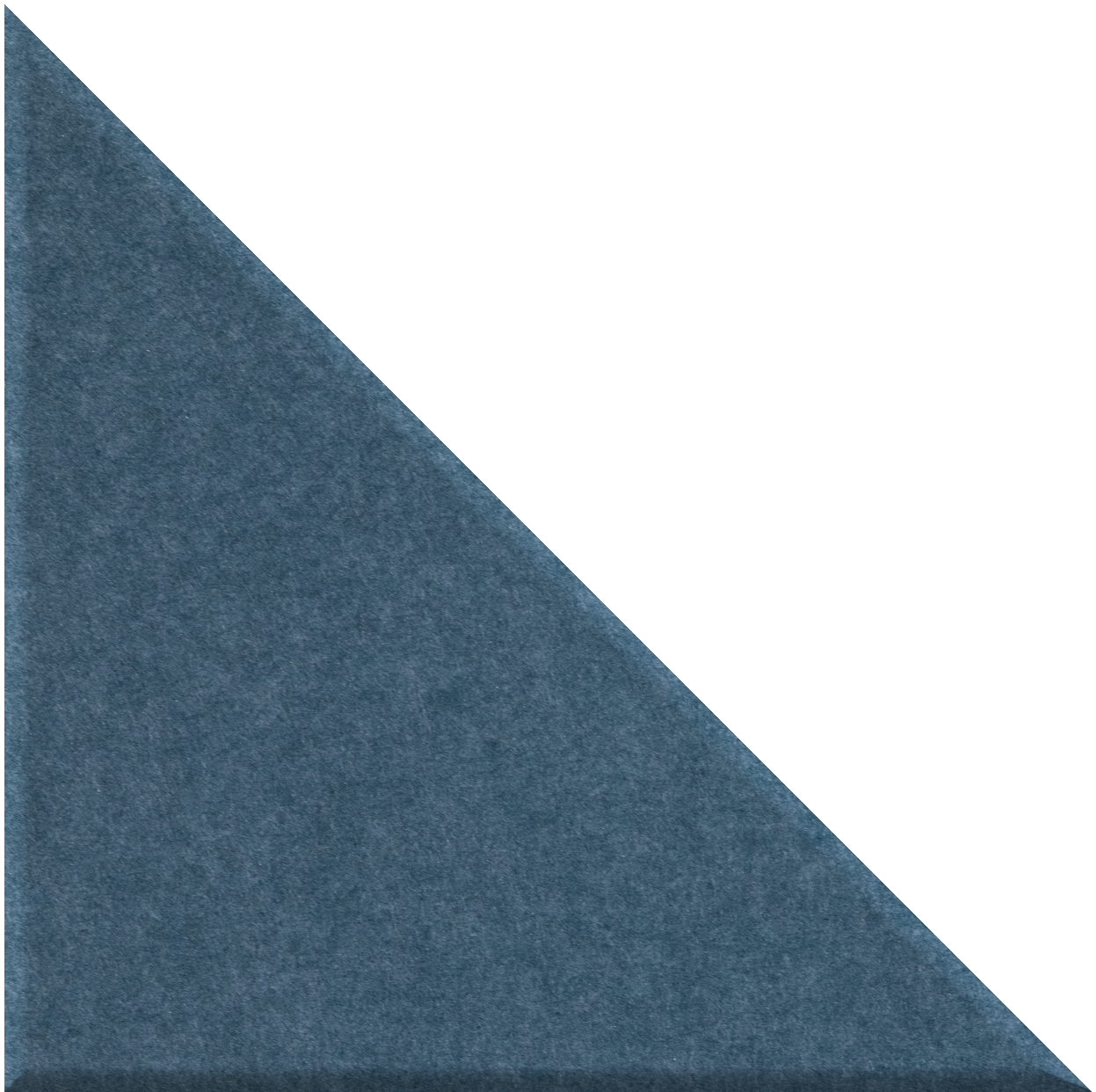 Right-angled triangle tile in blue-grey with textured surface.