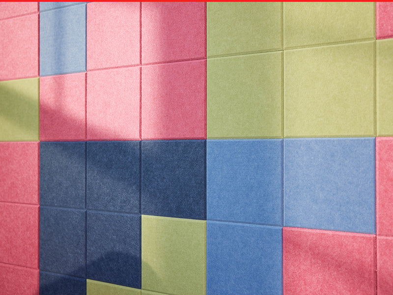 Colorful square tiles arranged in a grid pattern