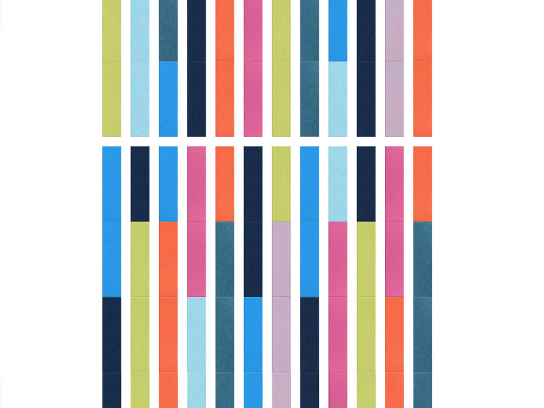 Pattern of vertical color bars in various colors on a white background
