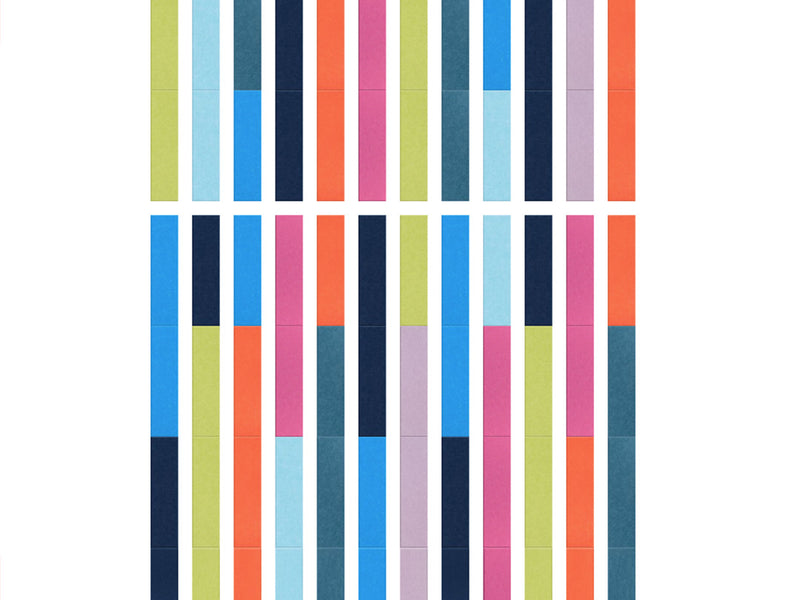 Pattern of vertical color bars in various colors on a white background