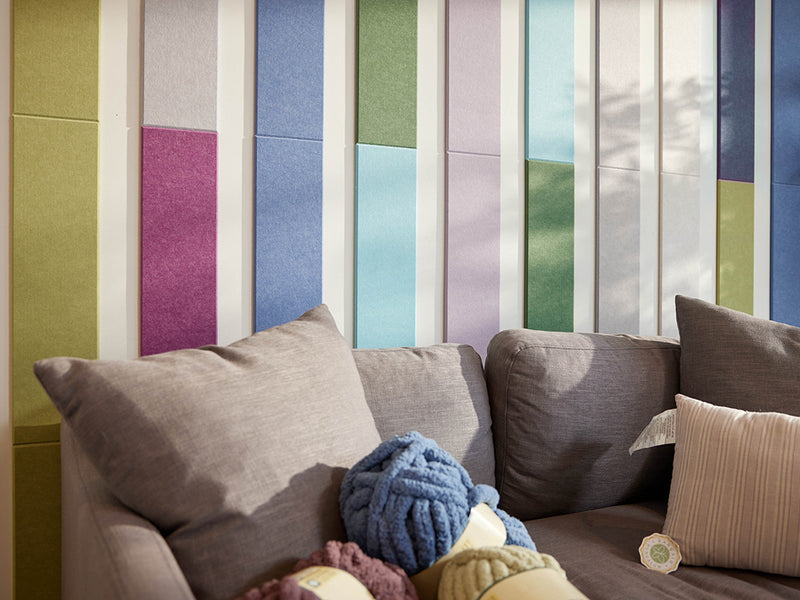 Colorful striped wall panels 