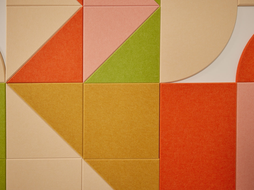 Geometric pattern of colorful tiles in a grid layout