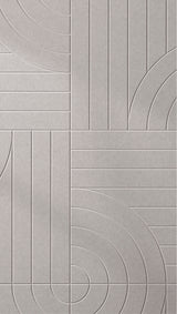 Beige felt sheet with engraved geometric lines and curved tangent patterns in a grid layout.