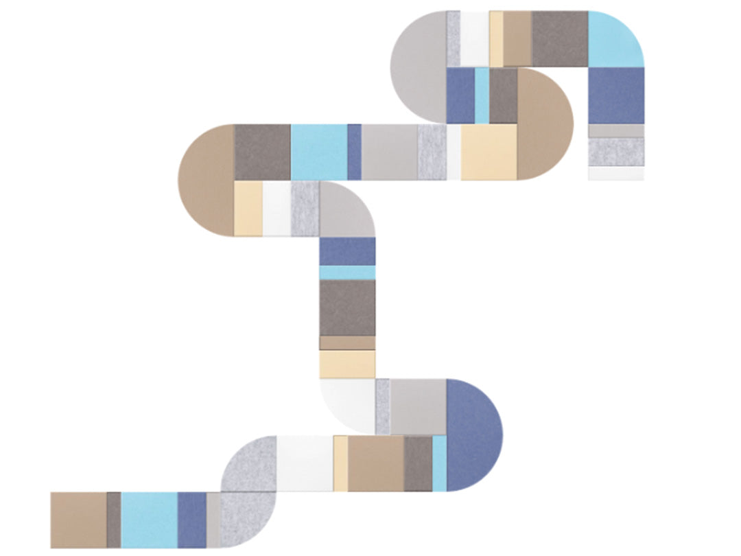 Colorful geometric pattern on a white background