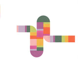 Colorful geometric design on a white background