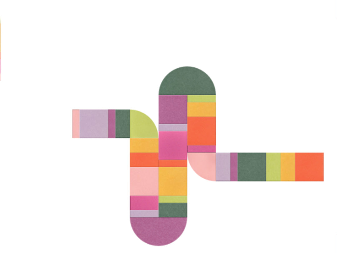 Colorful geometric design on a white background