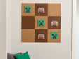 Minecraft™ Steve Tic-Tac-Toe Brown on wall