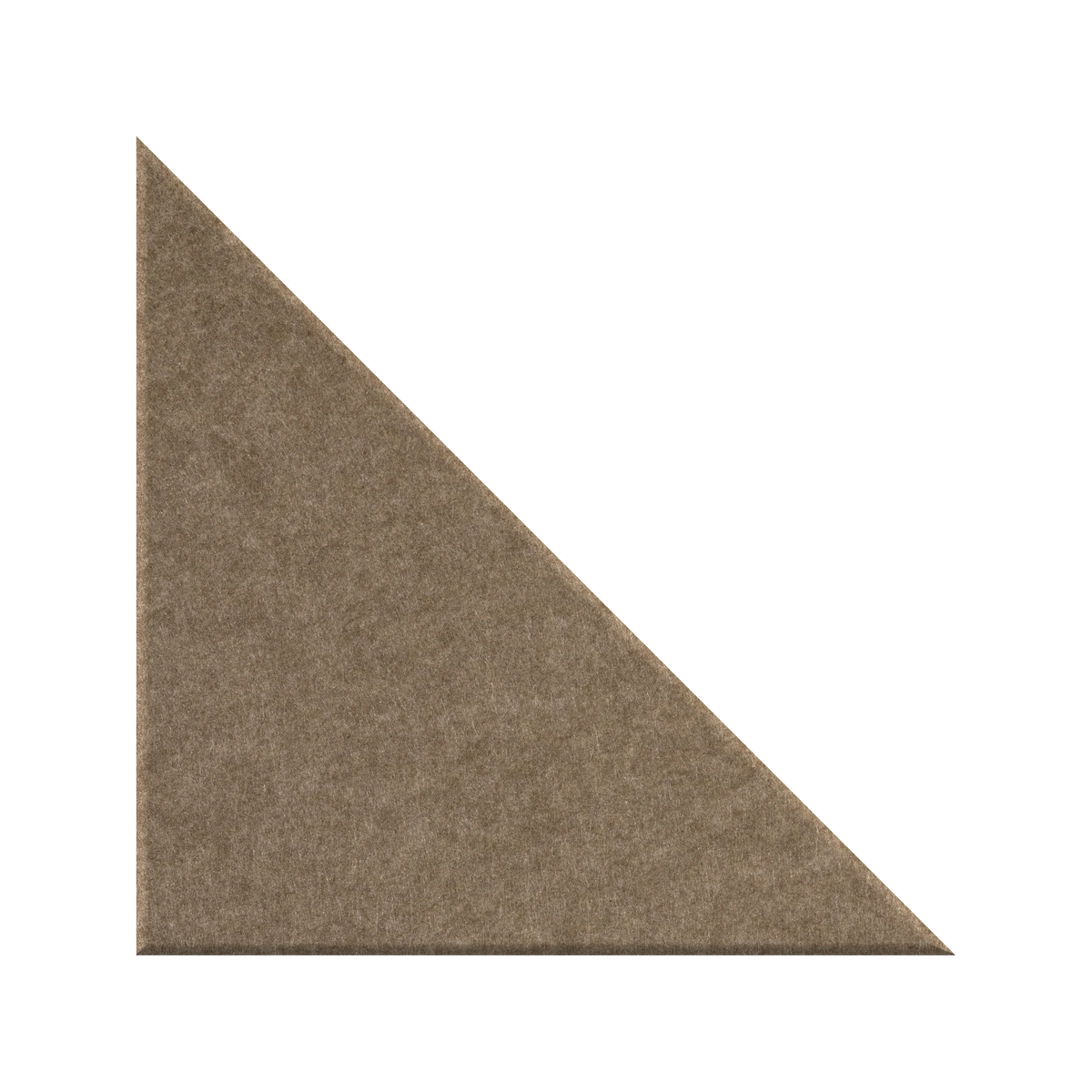 A single triangular felt or fabric sample in a warm taupe-brown color, shown on a plain white background.