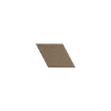 A single flat, rhombus-shaped sample with a textured, speckled brown surface, centered on a solid white background.