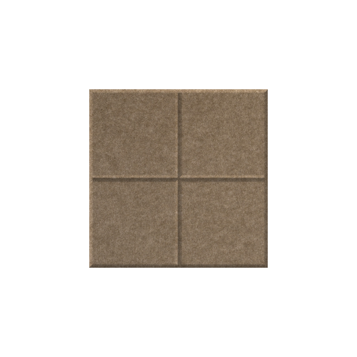 A square brown textured tile or panel with a four-quadrant grid pattern, shown on a plain white background.