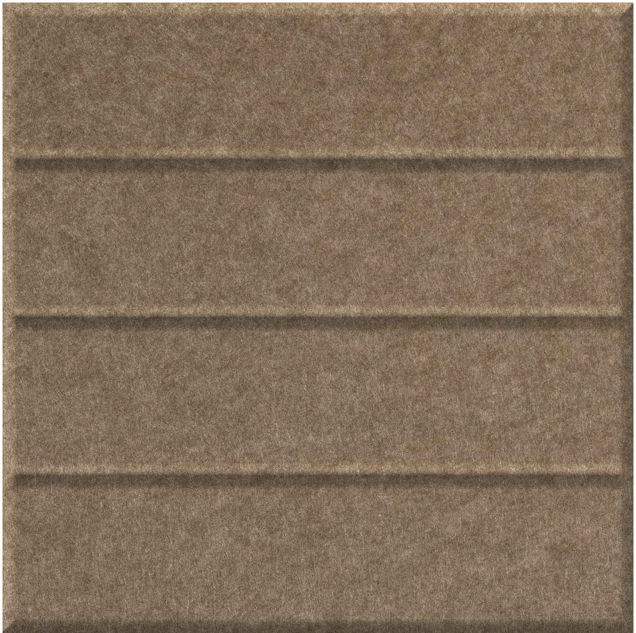 Brown textured tile with four horizontal grooved lines dividing the surface into parallel sections.