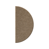 A semi-circular felt rug or mat in a warm taupe-brown color, shown against a plain white background.