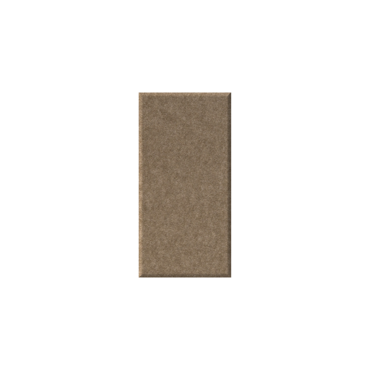 A rectangular brown textured sample card centered on a plain white background.