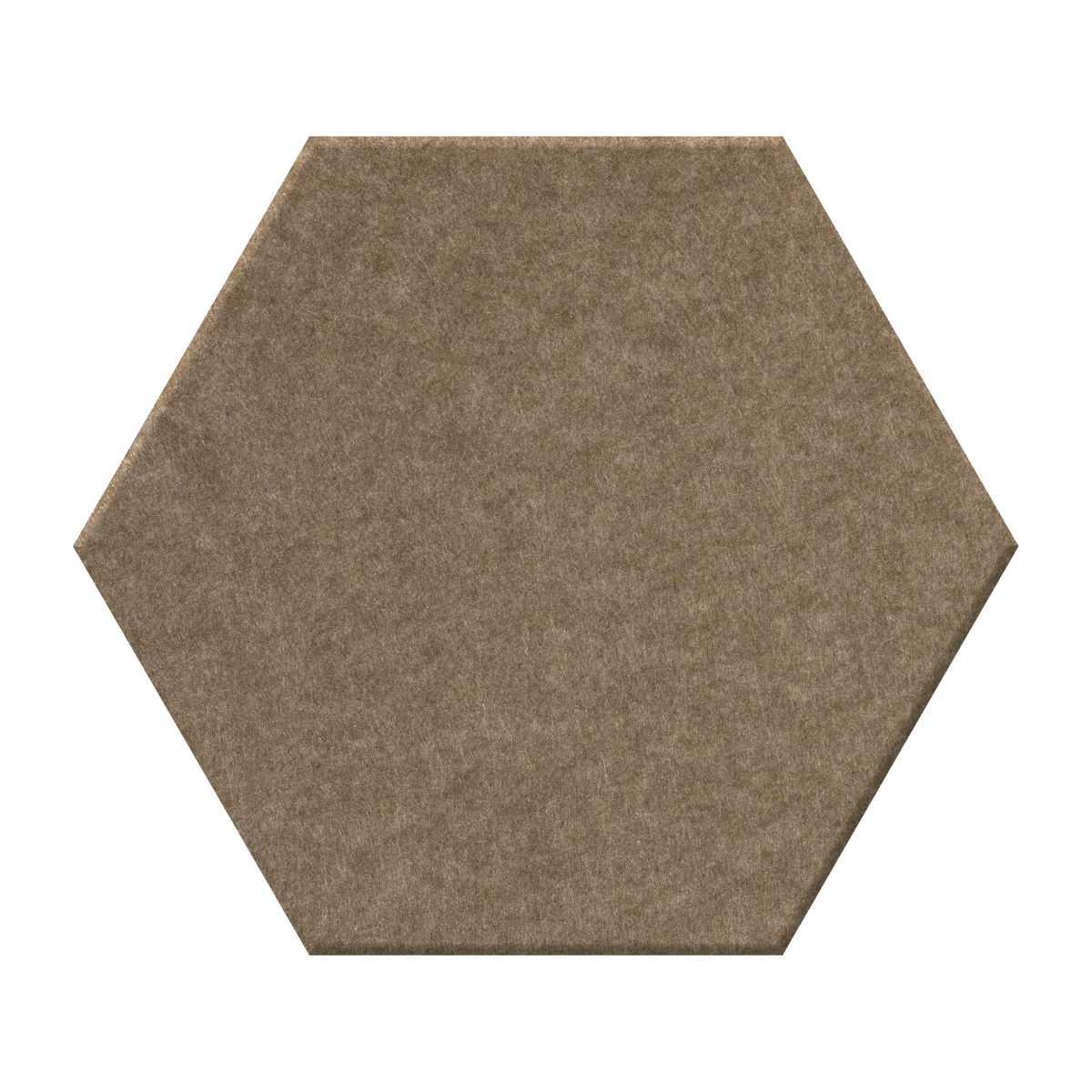 A single hexagonal tile with a matte, textured surface in a muted light blue-gray color, shown against a plain white background.