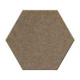 A single hexagonal tile with a matte, textured surface in a muted light blue-gray color, shown against a plain white background.