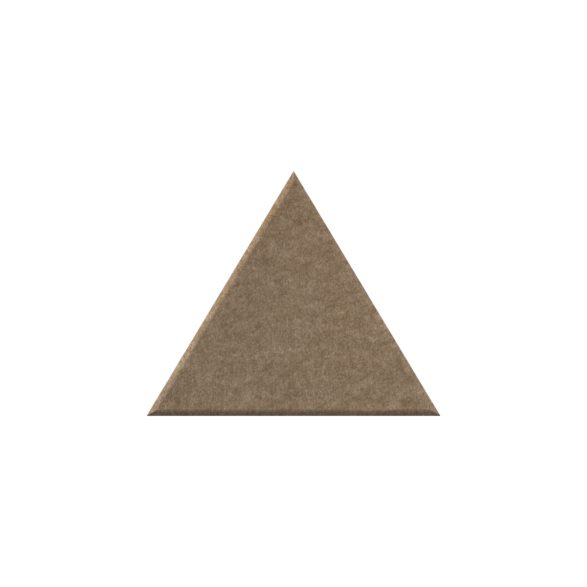 A single flat triangular sample with a warm taupe-brown textured surface, centered on a plain white background.