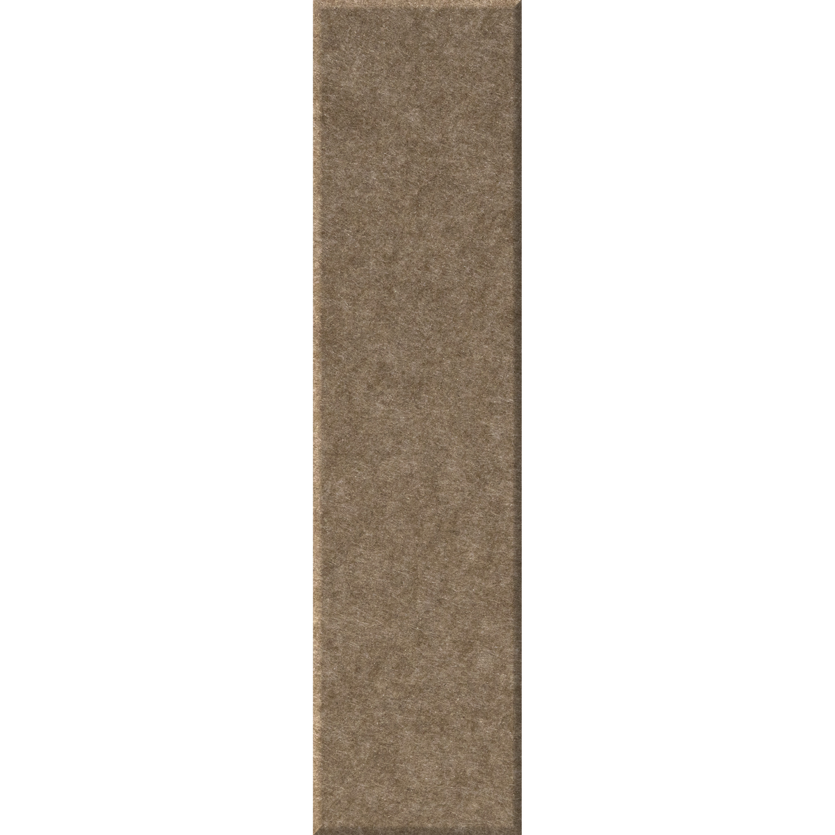 A long, narrow rectangular sample of textured fabric or carpet in a warm taupe-brown color, centered on a plain white background.