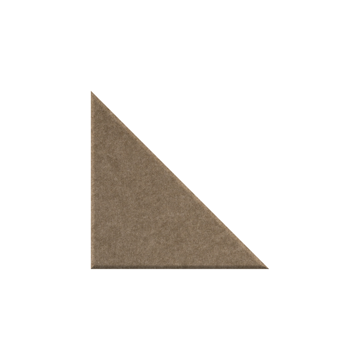 A single triangular felt or fabric swatch in a warm taupe-brown color, shown on a plain white background.