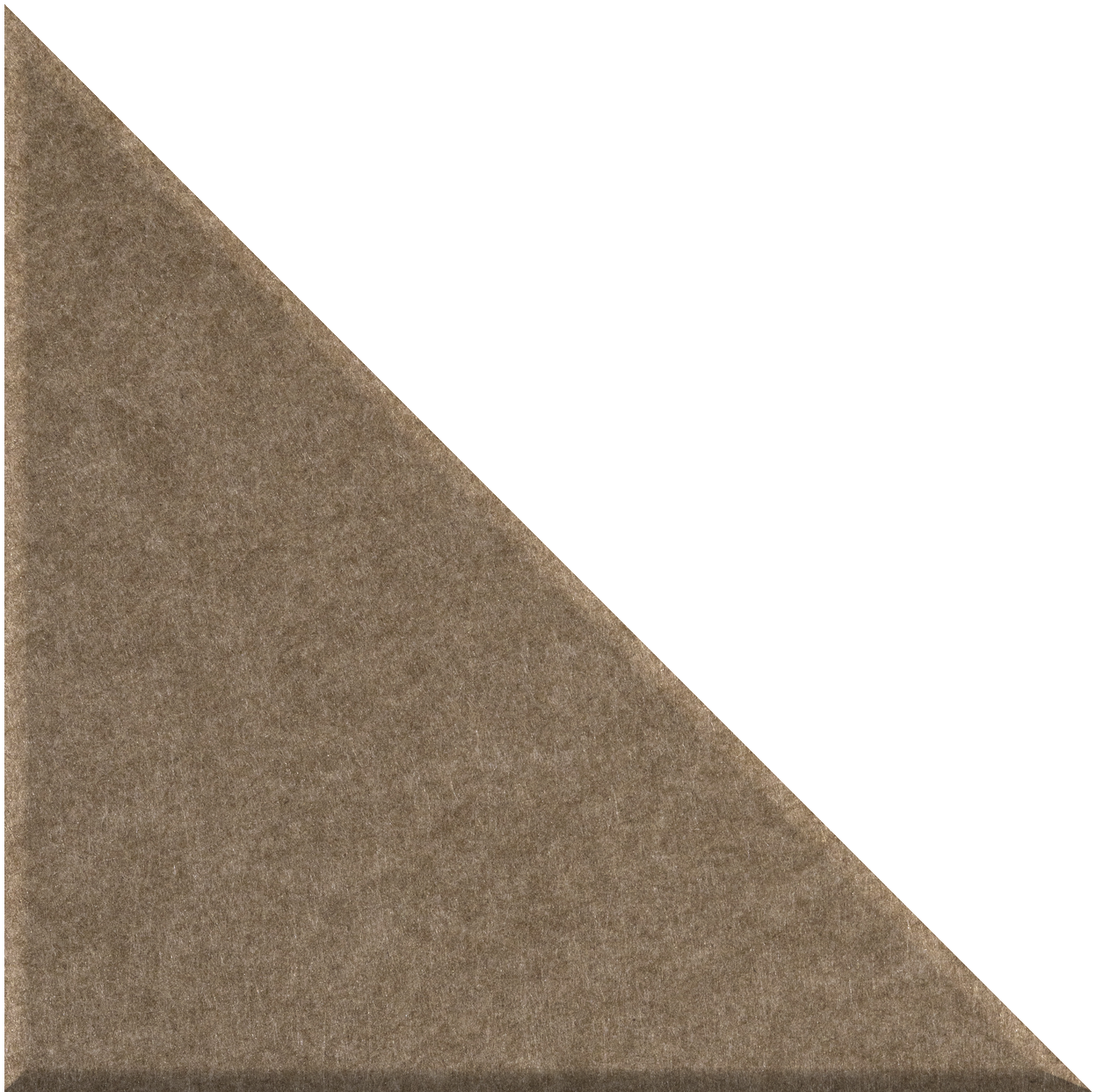 Right-angled triangular tile with taupe textured surface and two equal sides.