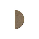 A single semi-circular brown felt or fabric swatch with a textured surface, shown on a plain white background.