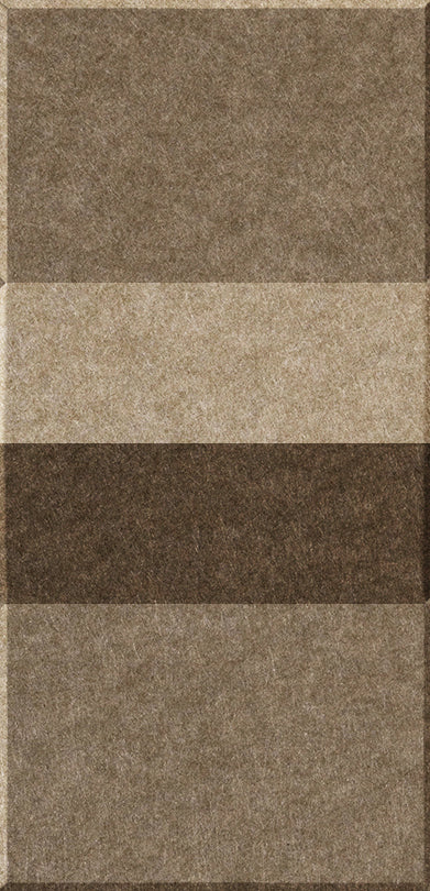 Four rectangular tiles in varying shades of brown and tan with textured surfaces arranged vertically.