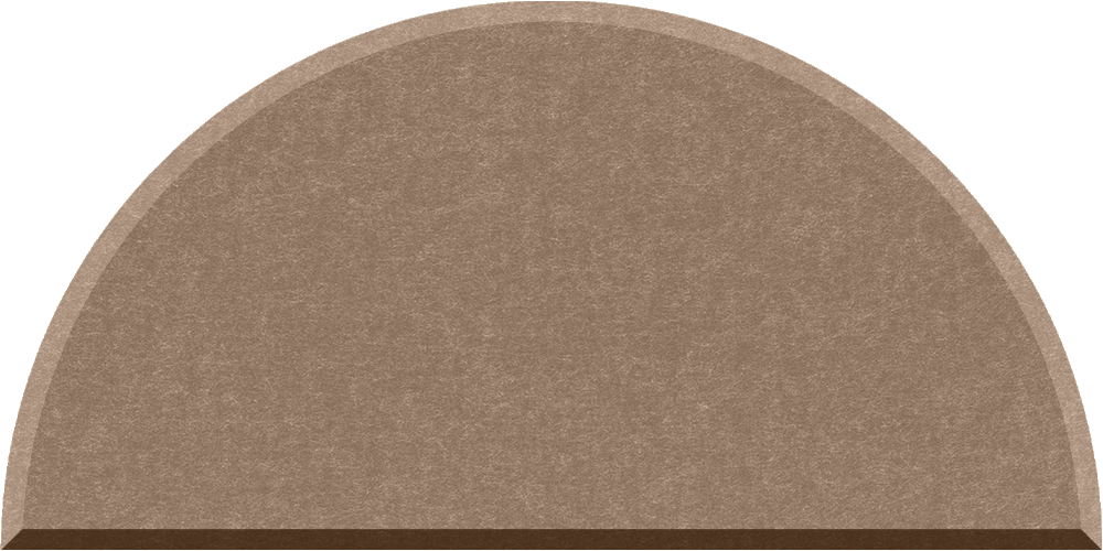 Small half circle felt tile in Timber