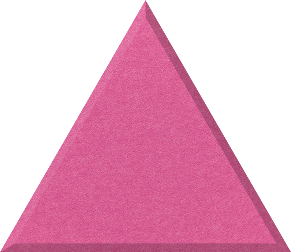 Hot Pink felt tile in a triangle shape