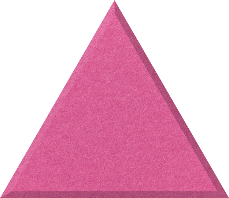 Hot Pink felt tile in a triangle shape