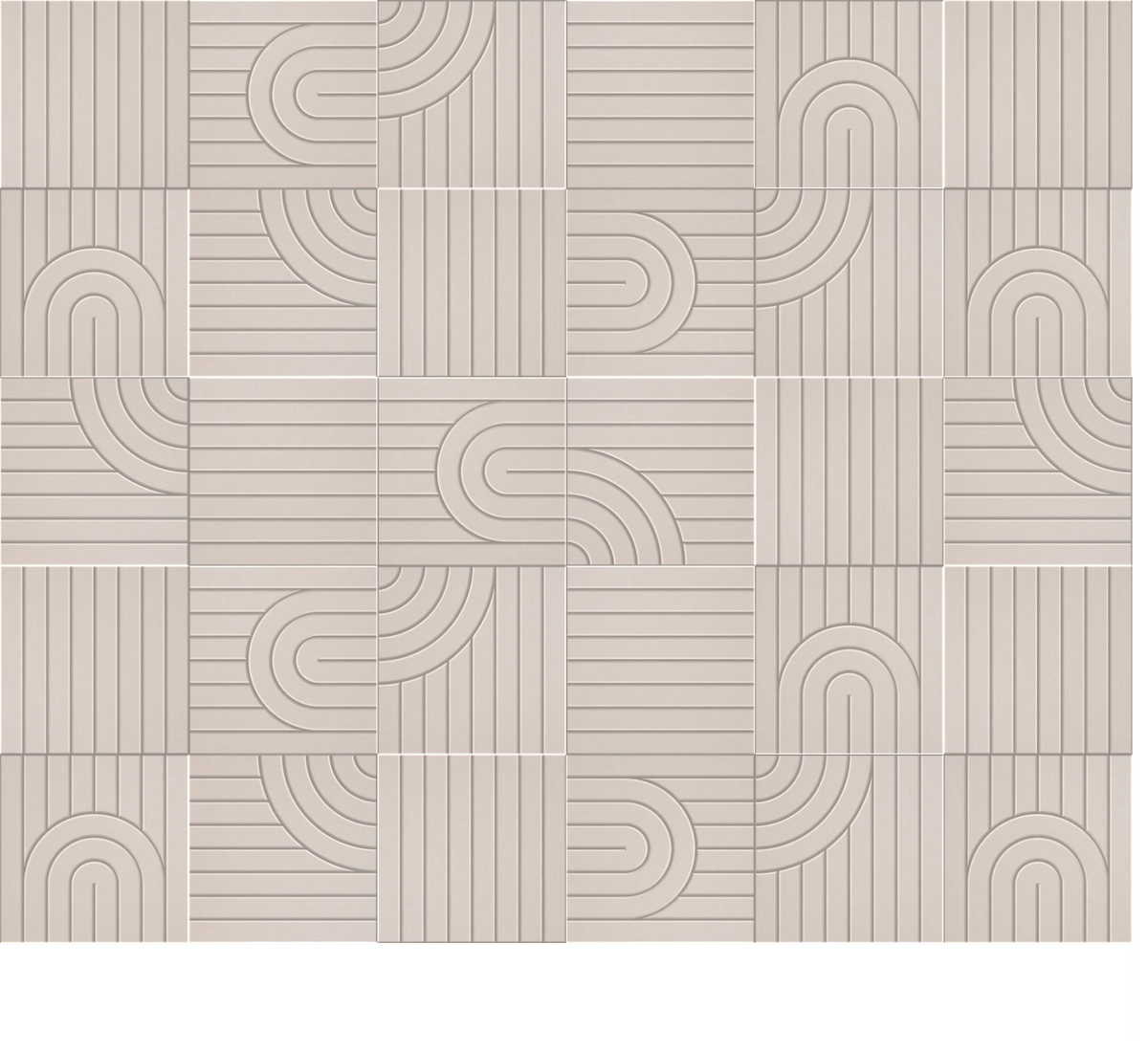 Ivory Zen Garden engraved felt wall panel design