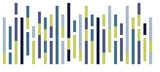 Bamboo Soho 13ft Design fabric swatch showing vertical striped pattern in navy, teal, gray, and chartreuse.