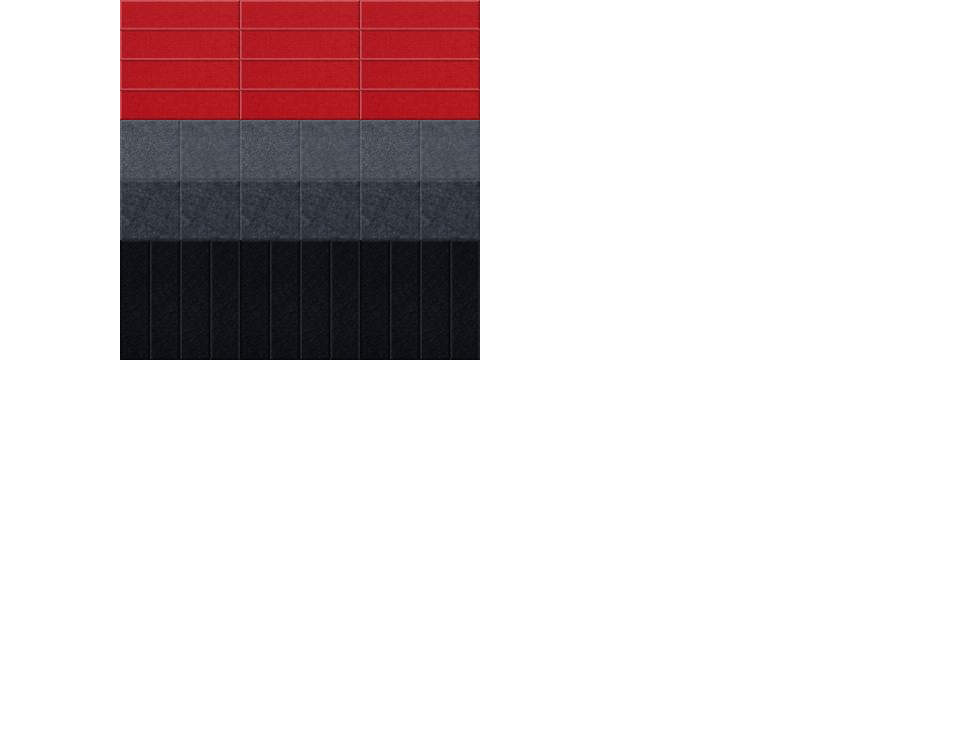 3x3 grid pattern with red, gray, and black ombre color blocks.