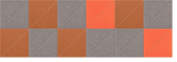 Geometric tile pattern with gray and terracotta squares arranged in alternating diagonal layout with coral accents.