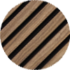 Roundel with black and beige stripes on a white background