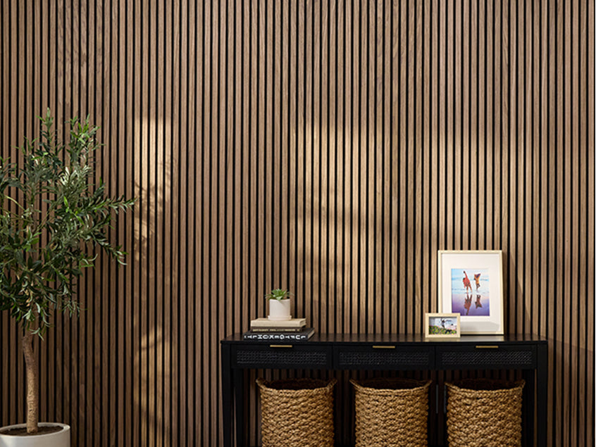 Walnut Wood Slats on wall