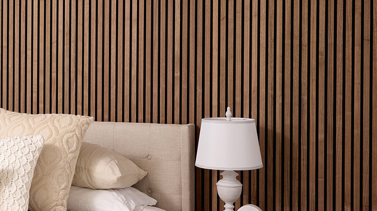 Two-Pack Walnut Wood Slat Wall