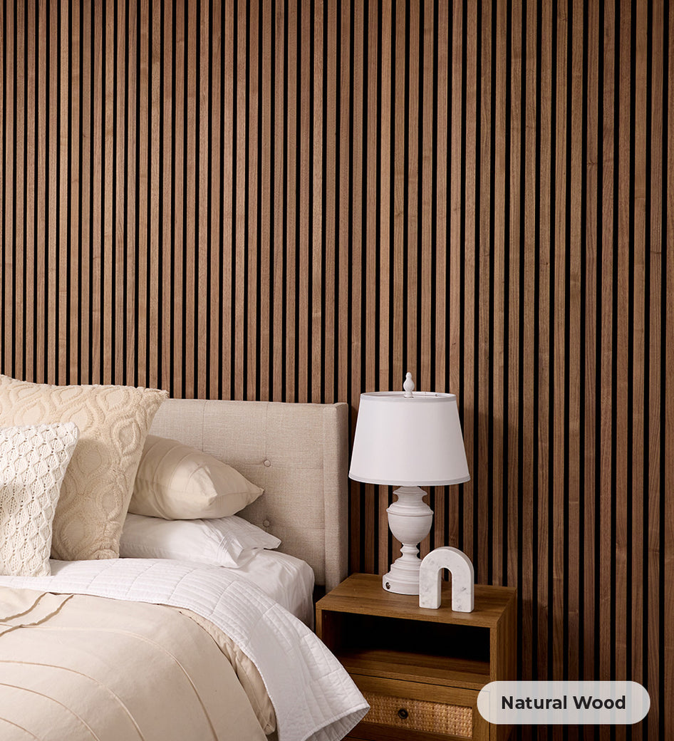 Walnut Acoustic Wood Slat | Sample Wall Panels | Felt Right | felt right