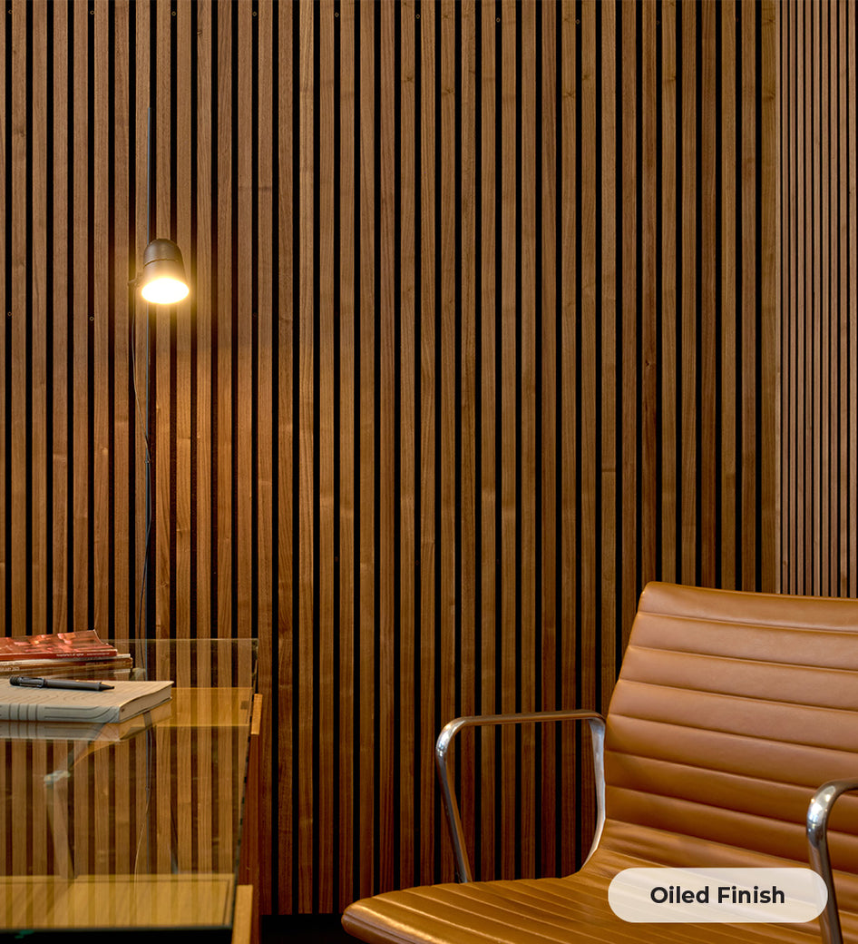 Two-Pack Walnut Wood Slat Wall